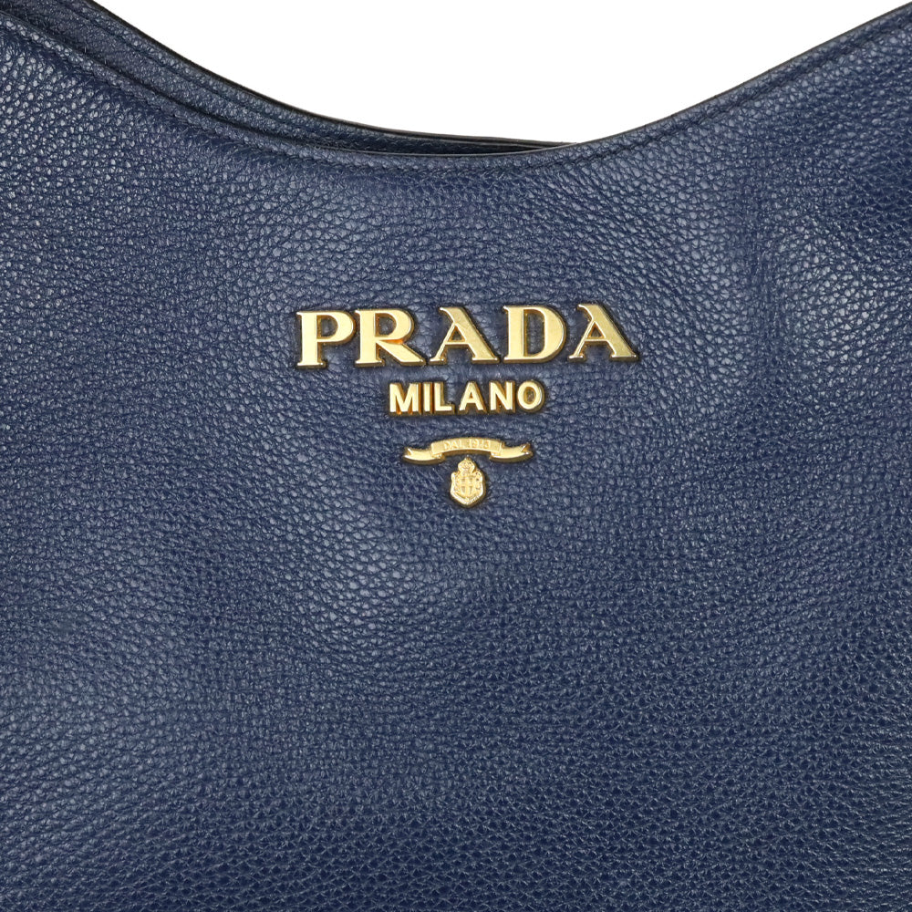 Prada Baltico Leather Vitello Daino Hobo Messenger Bag