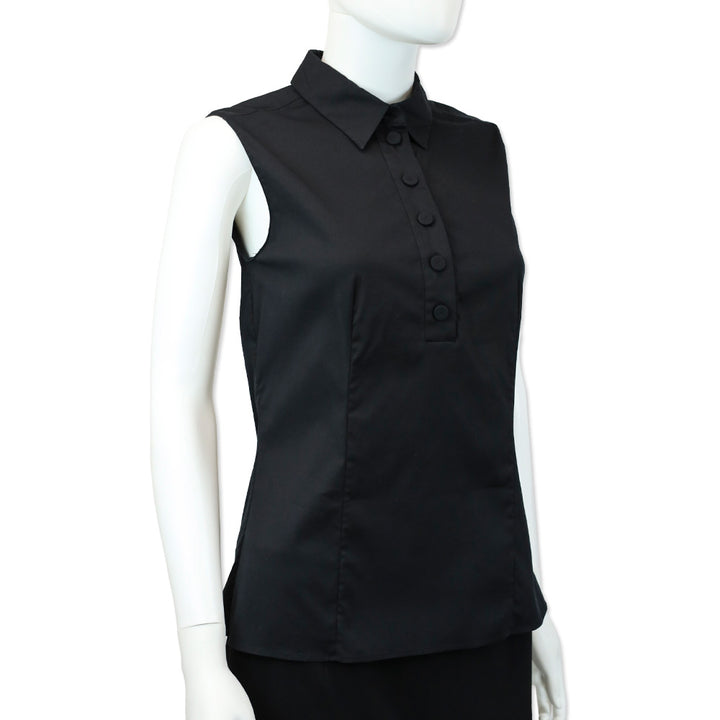 Prada Black Sleeveless Reversible Button-Up Top