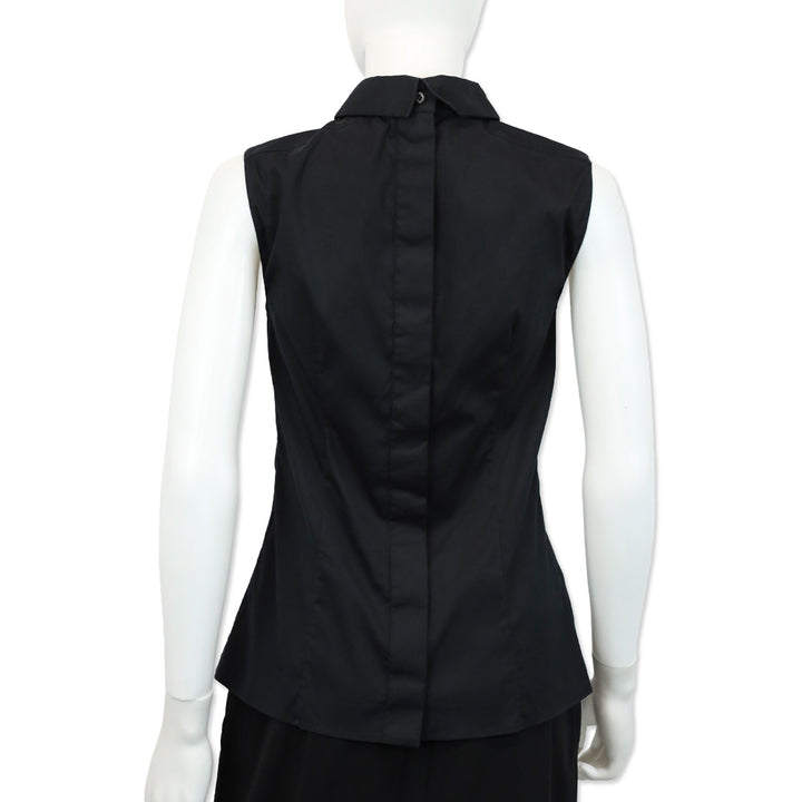 Prada Black Sleeveless Reversible Button-Up Top
