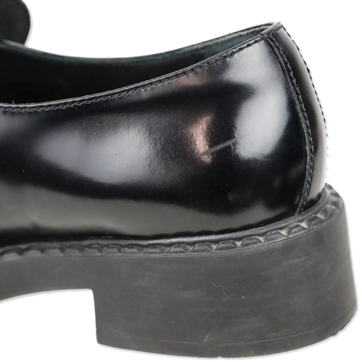 Prada Black Chocolate Brushed Leather Loafers