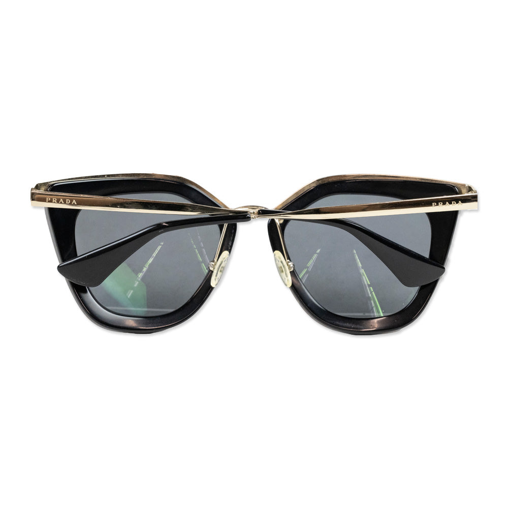 Prada Black Gold Cinema Evolution Cat Eye Sunglasses