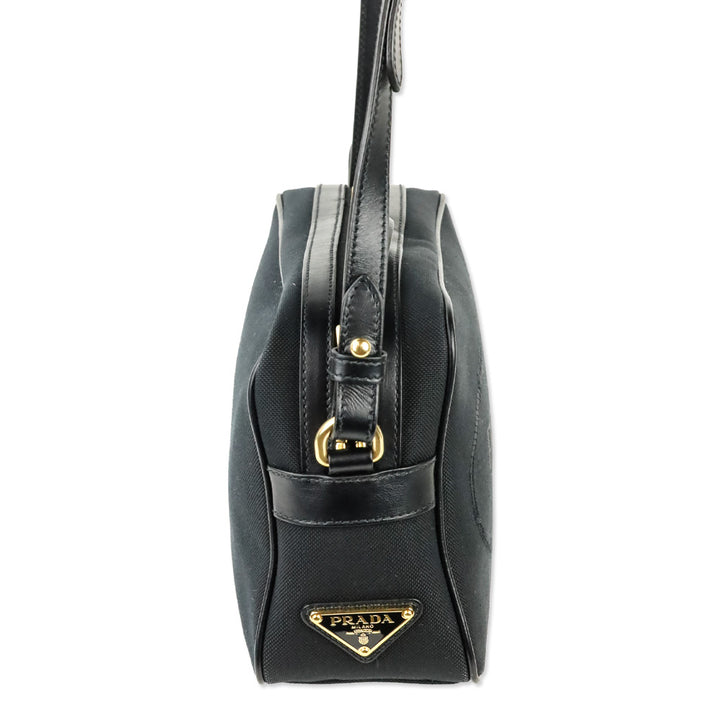 Prada Black Jacquard Canvas Camera Bag