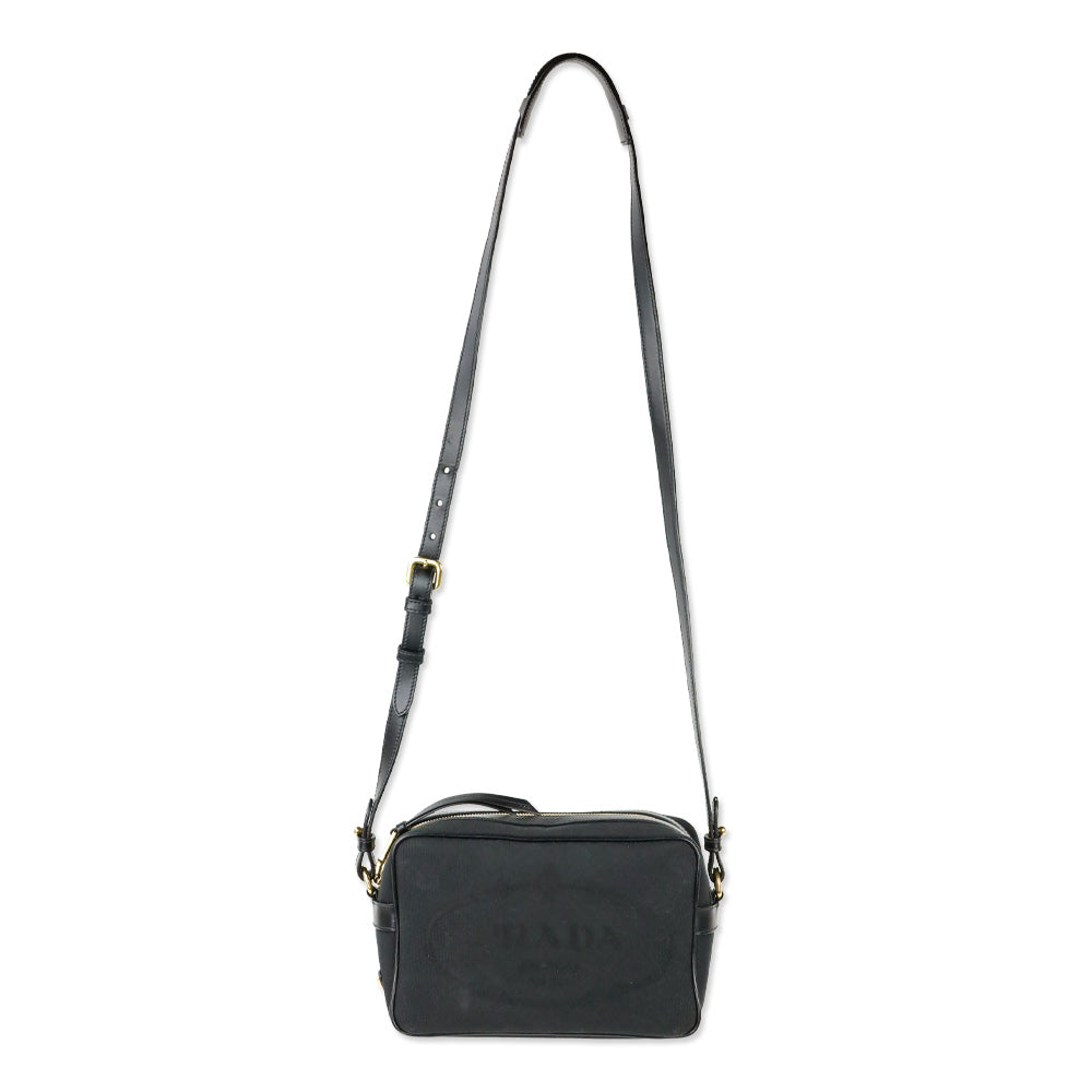 Prada Black Jacquard Canvas Camera Bag