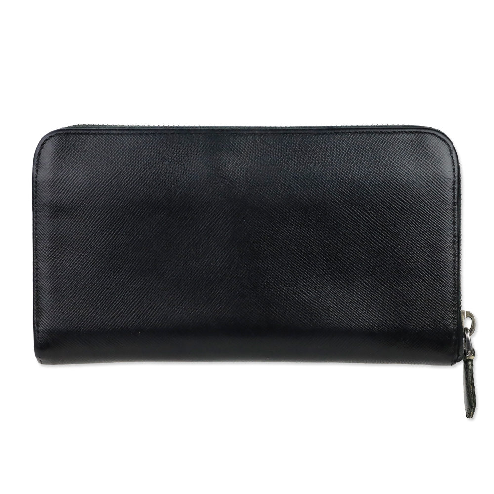 Prada Black Large Saffiano Leather Wallet