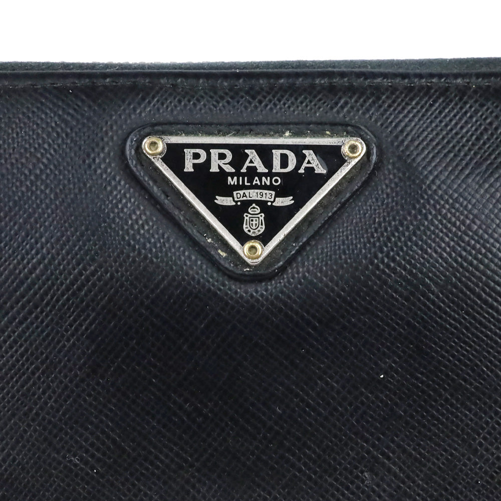 Prada Black Large Saffiano Leather Wallet