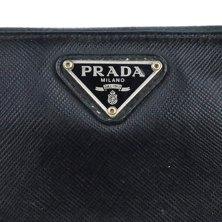 Prada Black Large Saffiano Leather Wallet