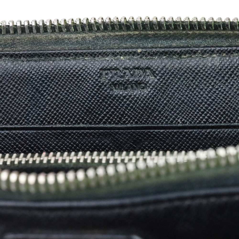 Prada Black Large Saffiano Leather Wallet