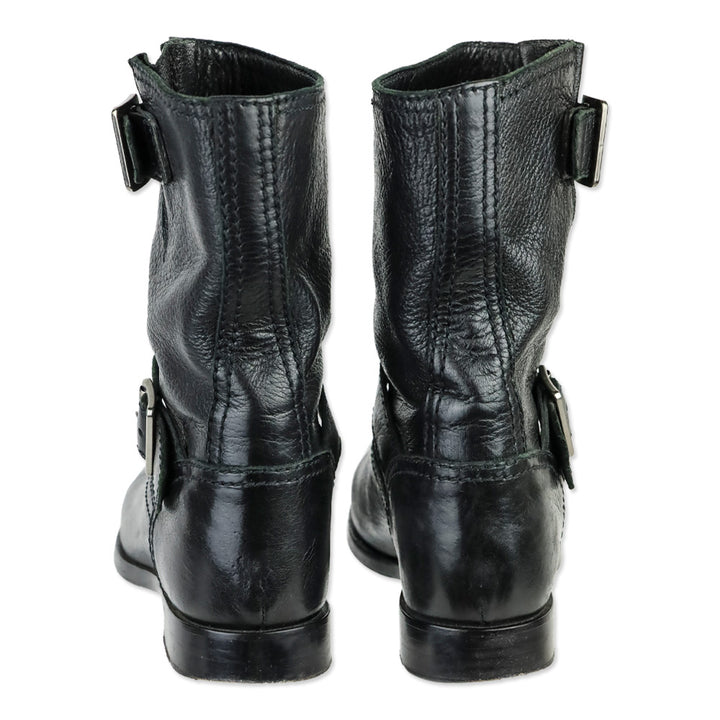 Prada Black Leather Engineer Boots