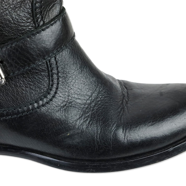 Prada Black Leather Engineer Boots