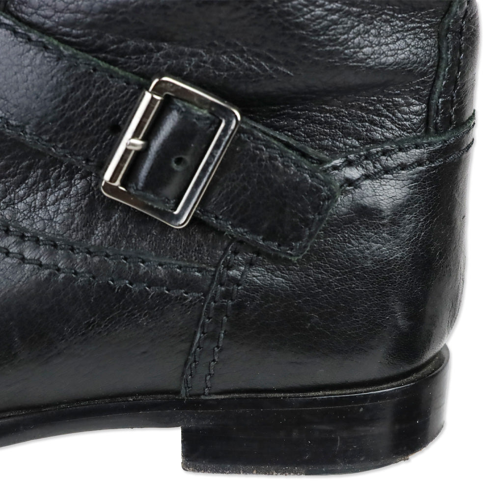 Prada Black Leather Engineer Boots
