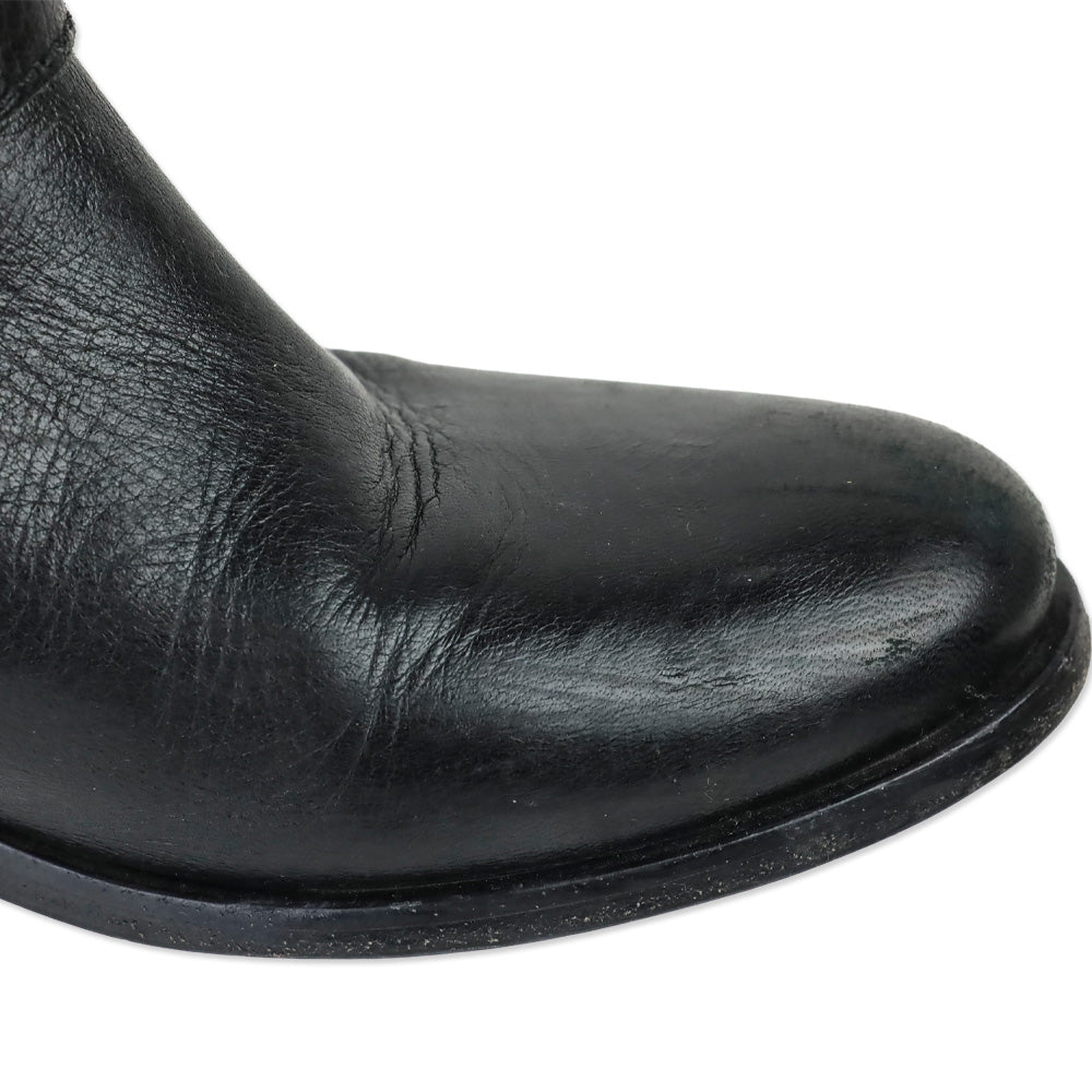 Prada Black Leather Engineer Boots