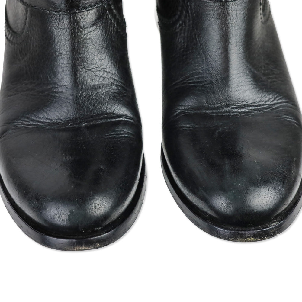 Prada Black Leather Engineer Boots