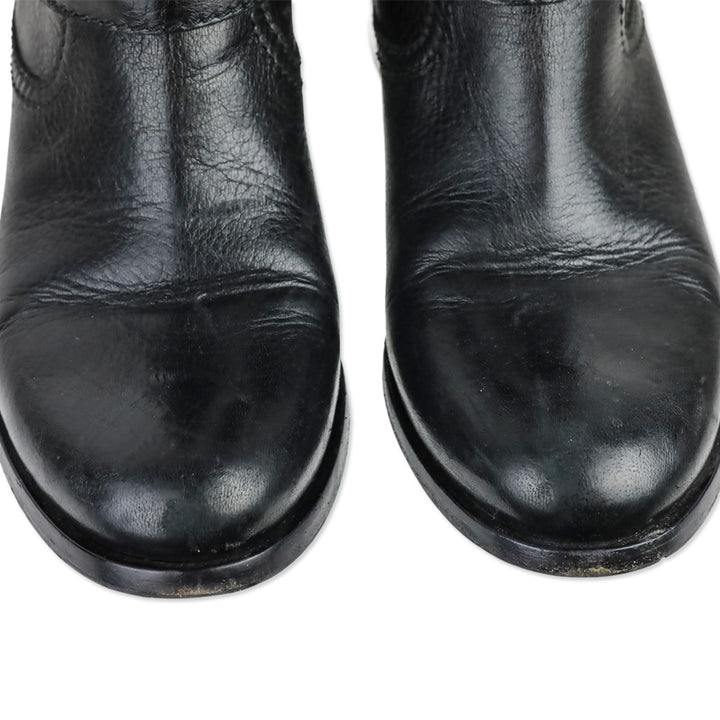Prada Black Leather Engineer Boots