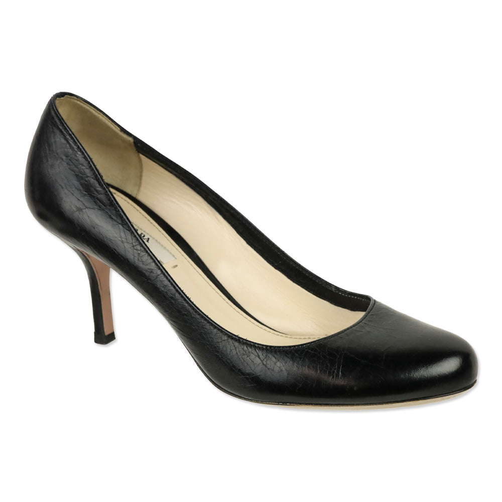 Prada Black Leather Pump