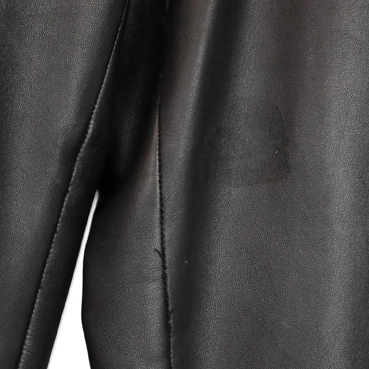 Prada Black Mid-Rise Skinny Leather Pants with Ribbon Trim