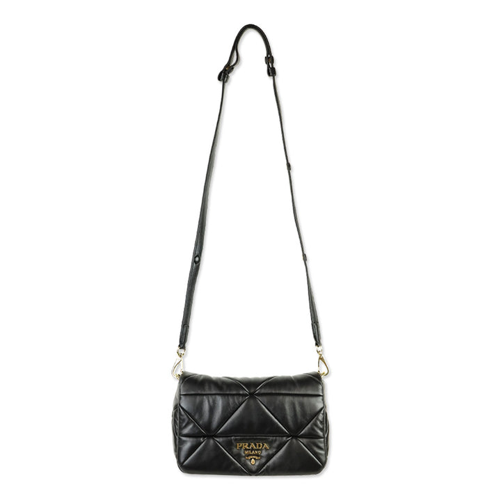 Prada Black Nappa Patchwork System Shoulder Bag
