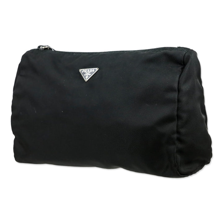 Prada Black Nylon Zip Medium Cosmetic Pouch