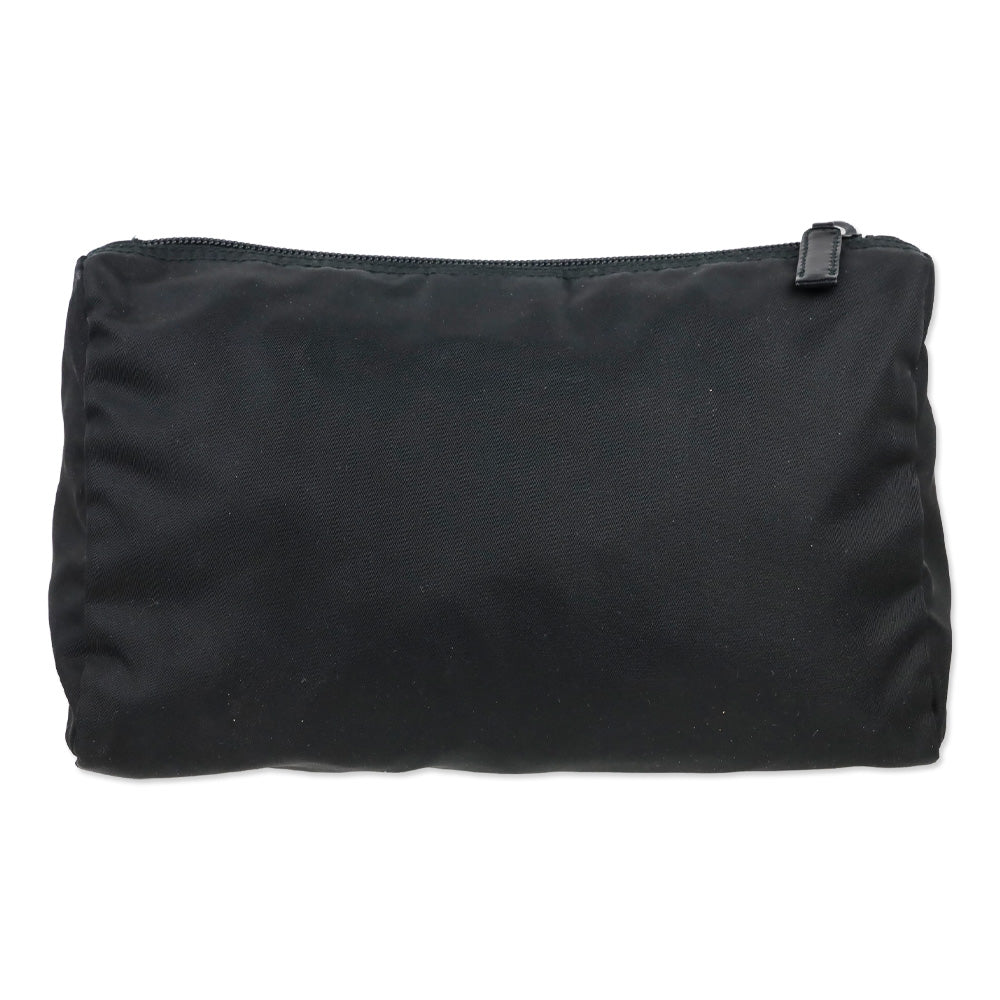 Prada Black Nylon Zip Medium Cosmetic Pouch
