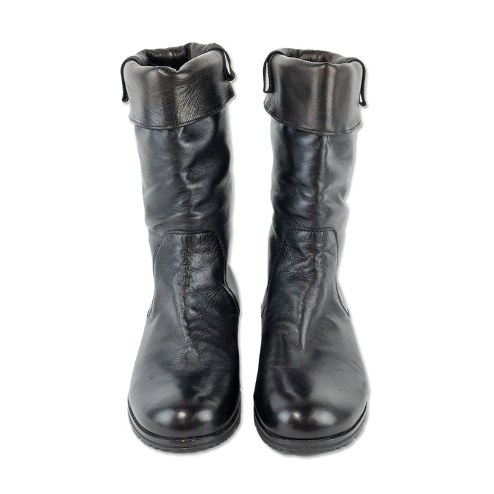 Prada Black Padded Leather Calf Boots