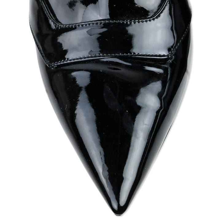 Prada Black Patent Leather D'Orsay Loafer Pumps