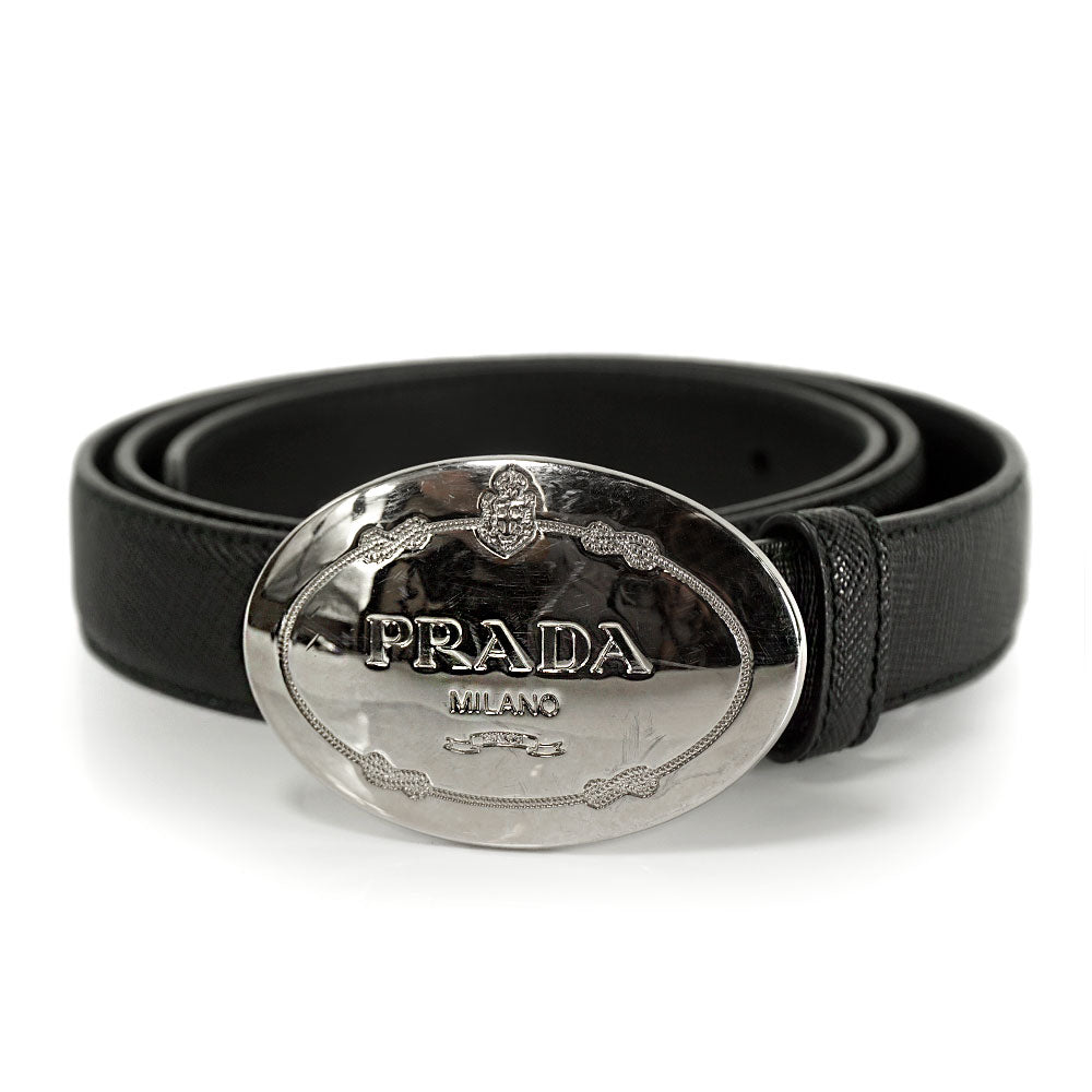 Prada Black Saffiano Leather Belt