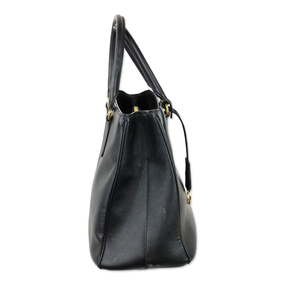 Prada Black Saffiano Leather Galleria Tote