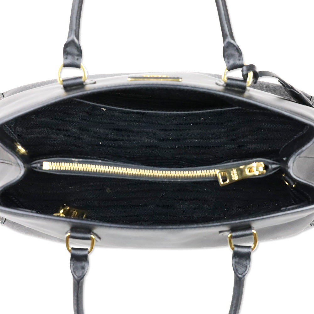 Prada Black Saffiano Leather Galleria Tote