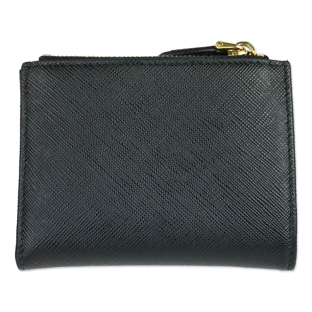 Prada Black Saffiano Leather Small Trifold Wallet