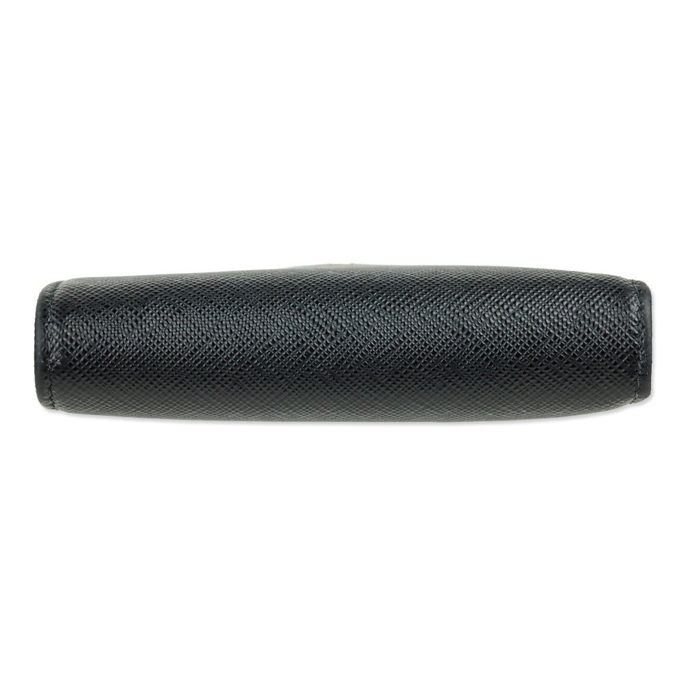 Prada Black Saffiano Leather Small Trifold Wallet