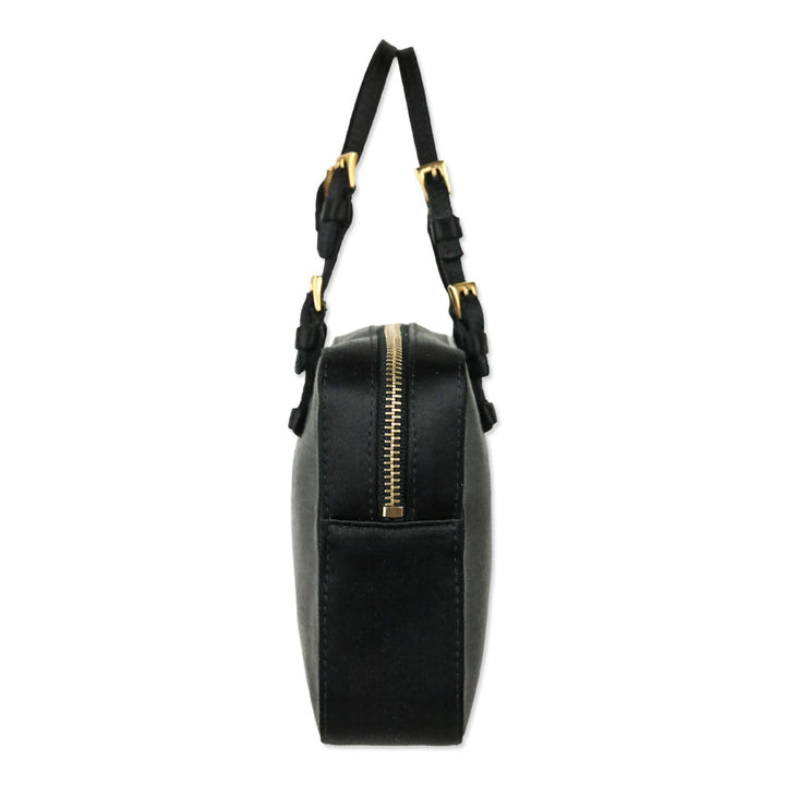 Prada Black Satin Mini Top Handle Bag