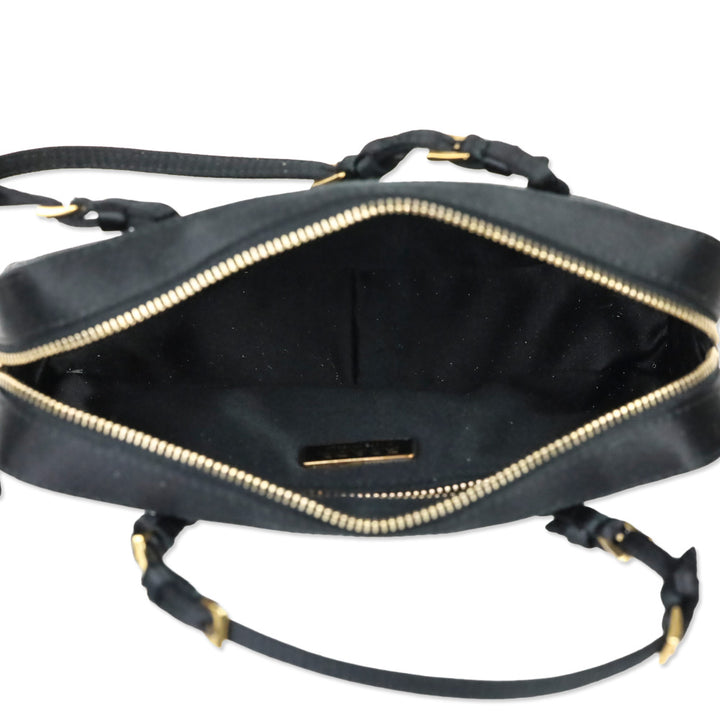 Prada Black Satin Mini Top Handle Bag