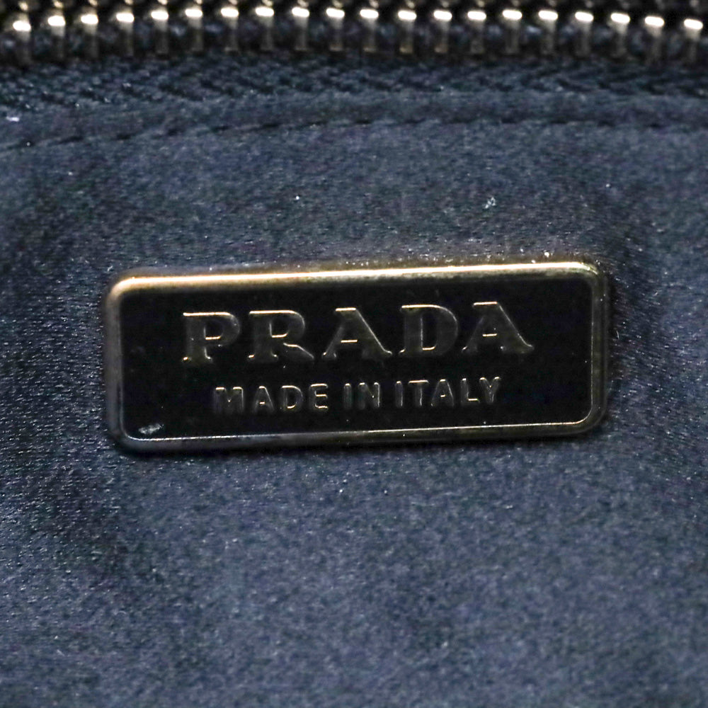 Prada Black Satin Mini Top Handle Bag
