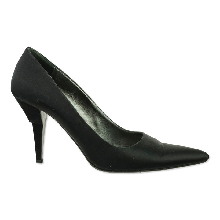 Prada Black Satin Pointed Toe Pumps