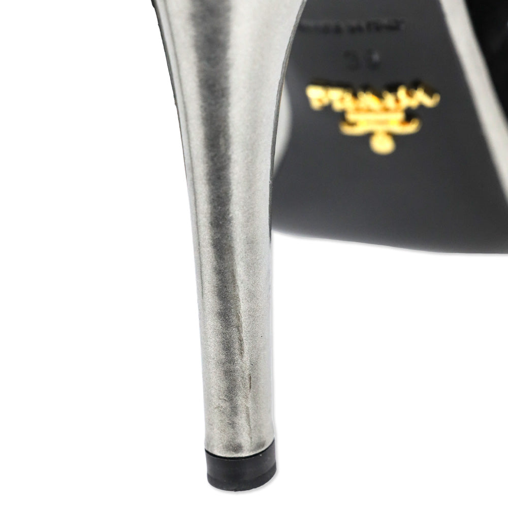 Prada Black Suede Strappy Slingback Sandal