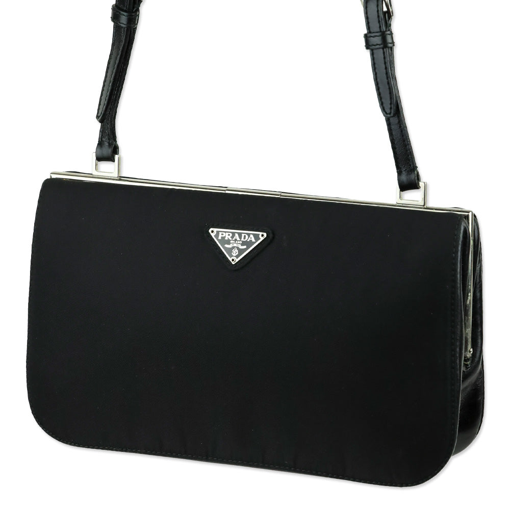 Prada Black Tessuto Cernier Evening Bag