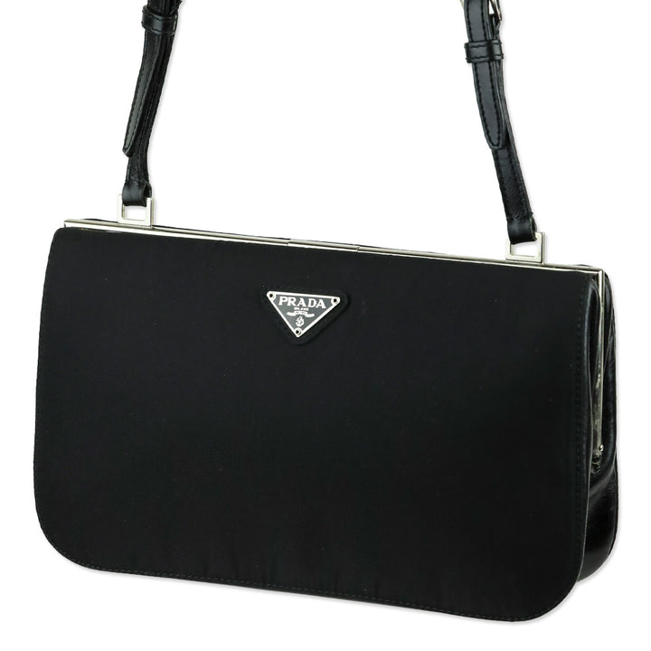 Prada Black Tessuto Cernier Evening Bag