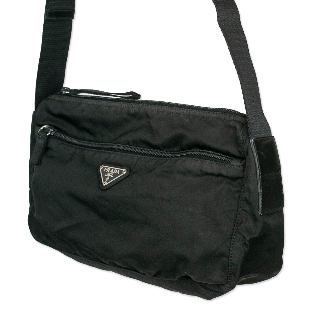 Prada Black Tessuto Nylon Shoulder Bag