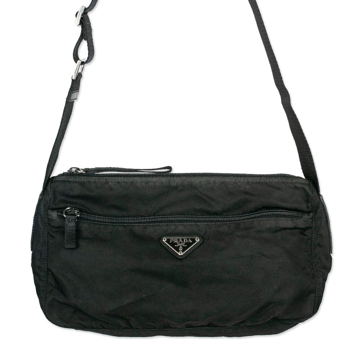 Prada Black Tessuto Nylon Shoulder Bag