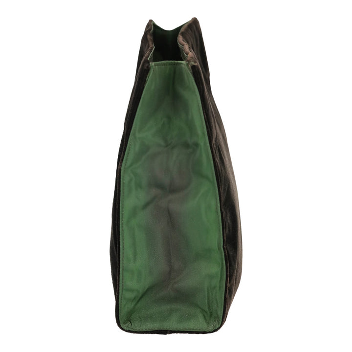 Prada Black Velvet Cutout Handle Tote