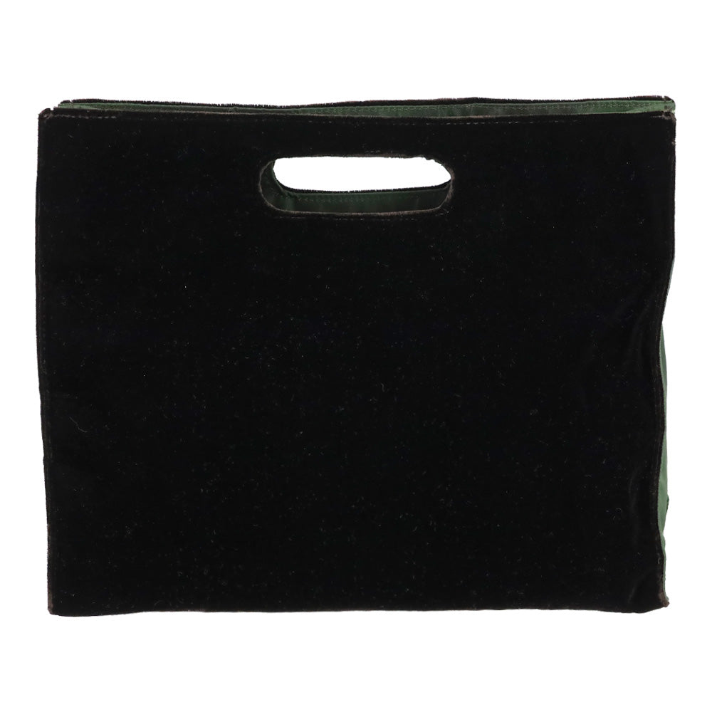 Prada Black Velvet Cutout Handle Tote