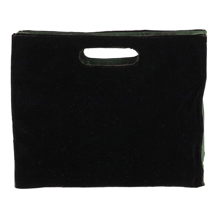 Prada Black Velvet Cutout Handle Tote