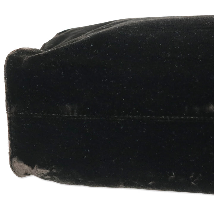 Prada Black Velvet Cutout Handle Tote