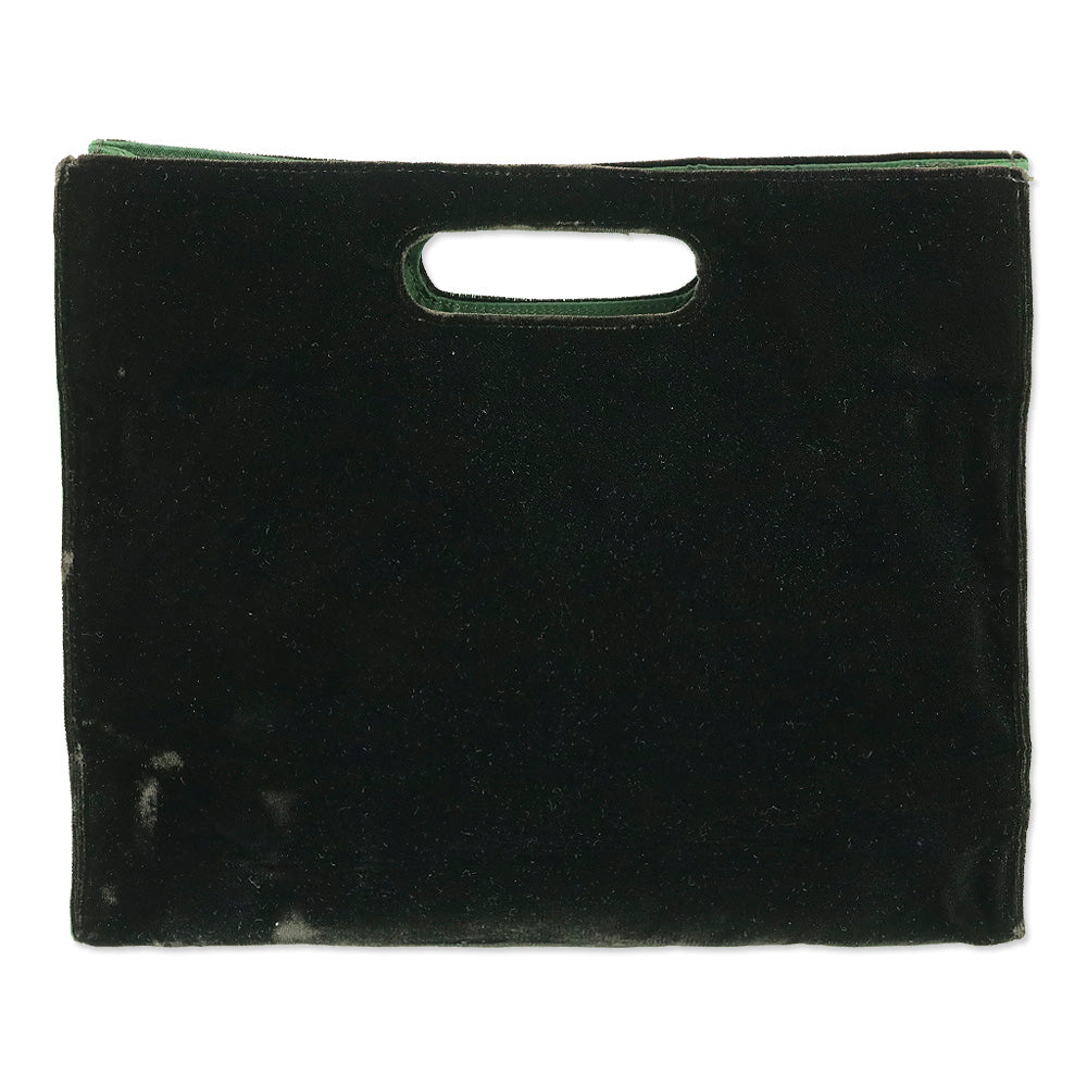 Prada Black Velvet Cutout Handle Tote