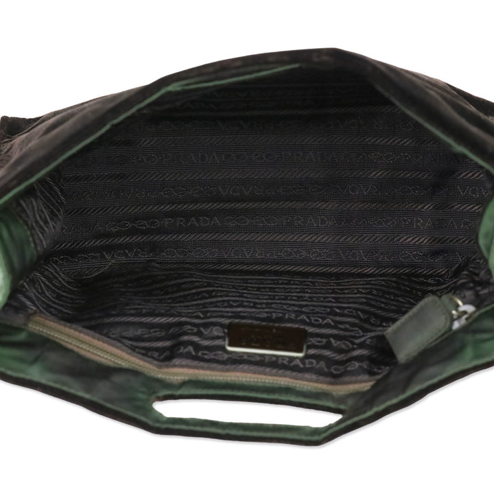 Prada Black Velvet Cutout Handle Tote