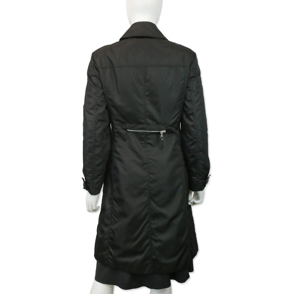 Prada Black Nylon Overcoat