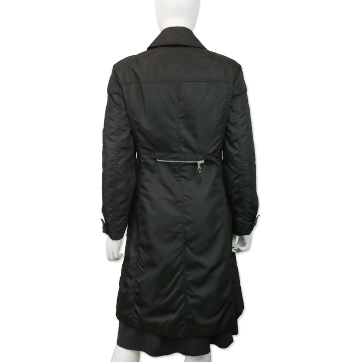 Prada Black Nylon Overcoat
