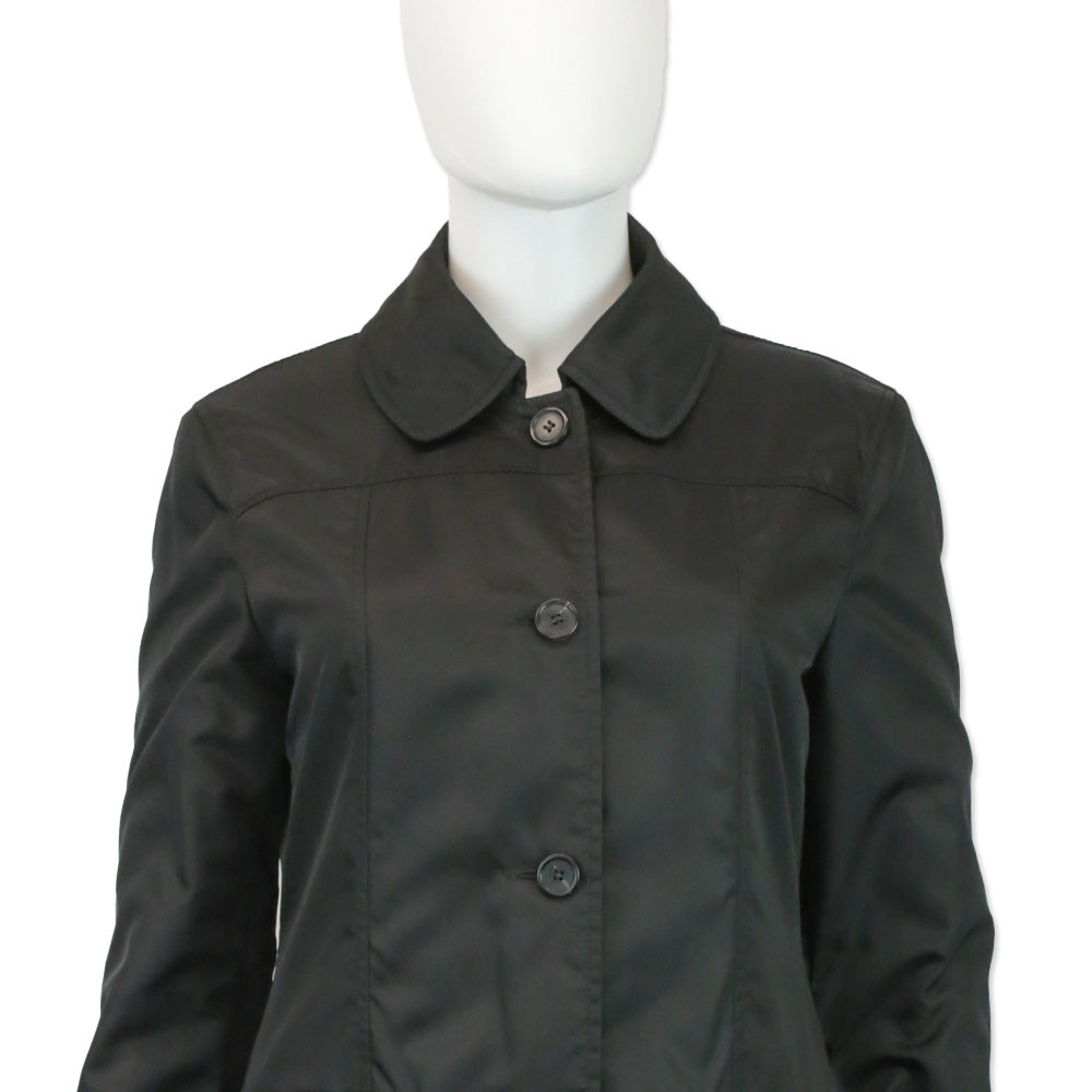 Prada Black Nylon Overcoat