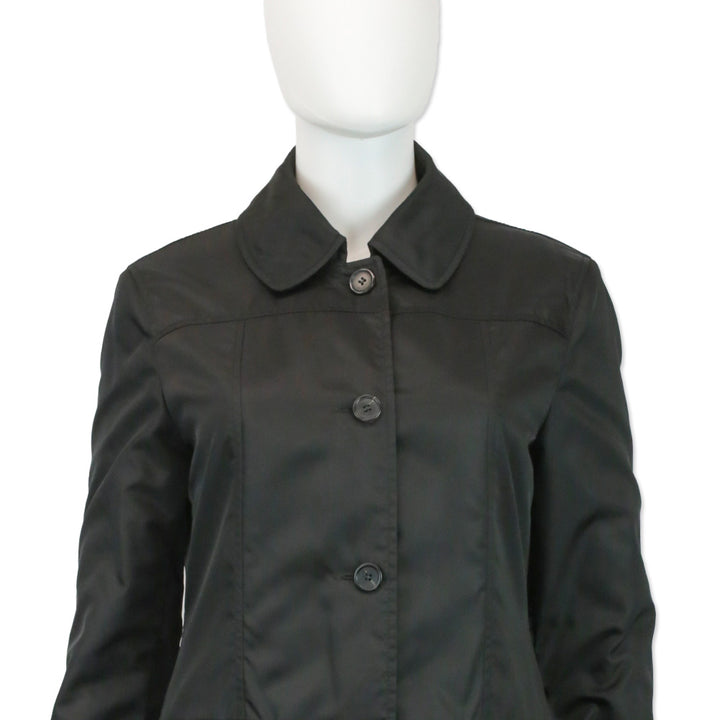 Prada Black Nylon Overcoat