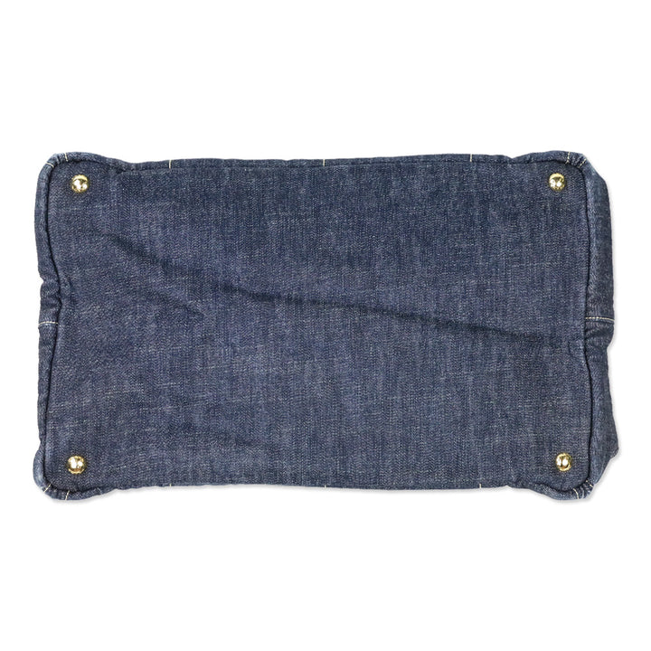 Prada Blue Denim Large Canapa Tote Bag