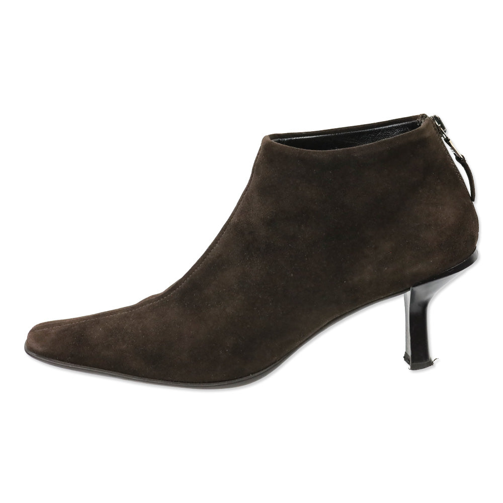 Prada Brown Suede Ankle Booties